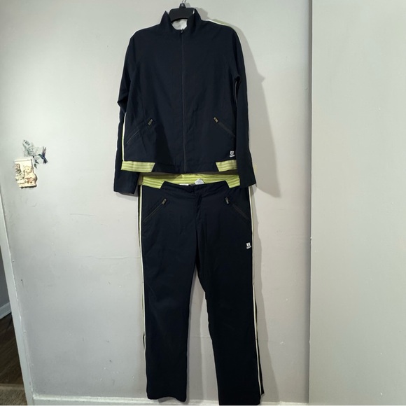 Izod Pants - Izod Black and Lime Green Athletic Pants